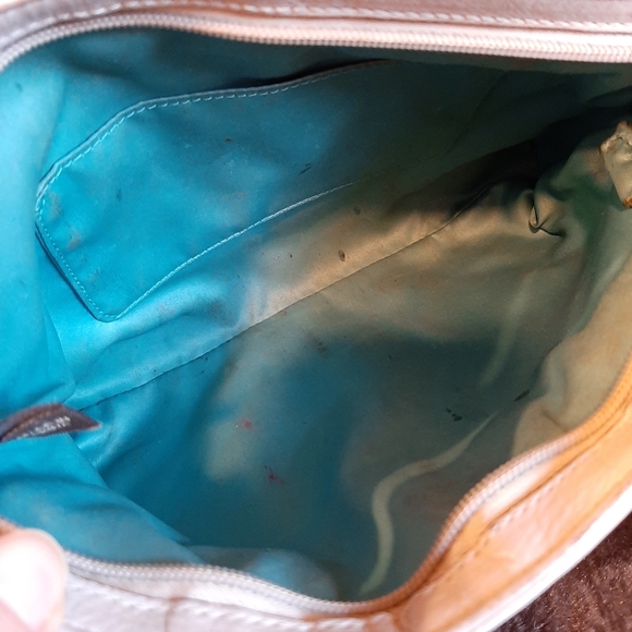 Coach Soft Pebble Leather Small Crossbody Bag Cream Gray Taupe Luxury Designer - Picture 6 of 12